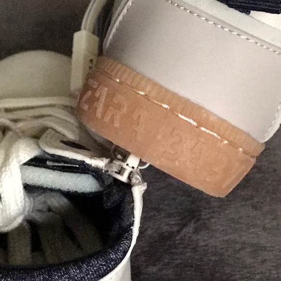 ZARA KIDS FOOTWEAR ZARA BABY 21 BABY BOY TODDLER SIZE 5 CREAM WITH NAVY TRIM - Picture 4 of 8